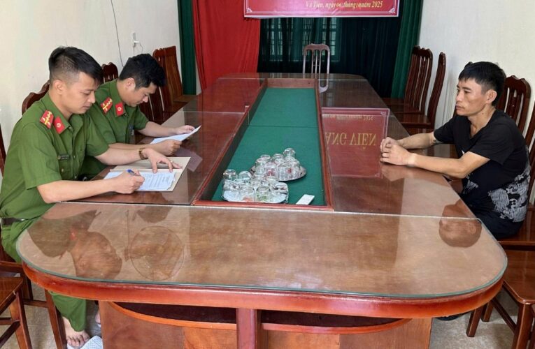 Công an xã Vũ Tiên điều tra, làm rõ, bắt giữ đối tượng trộm cắp tài sản.