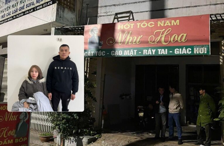 Công an bắt quả tang 4 cặp nam nữ đang có hành vi mua, bán diêm ngay tại tiệm hớt tóc